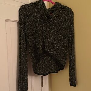 Bebe black and gold crop sweater